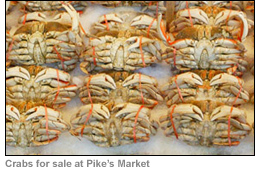 Crabs for sale at Pike's Market